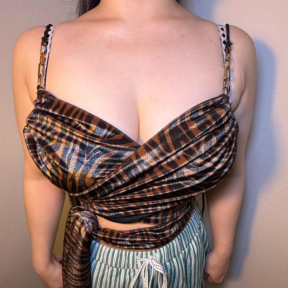 Princess Polly Metallic Brown and Black Camisole